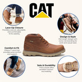 Caterpillar - Men's Elude Brown Leather Waterproof Work Boots